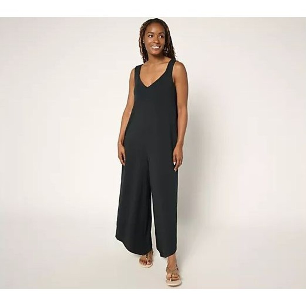 Anybody Jumpsuit Tall 3XT Sleeveless Cozy Knit Jersey Black Casual